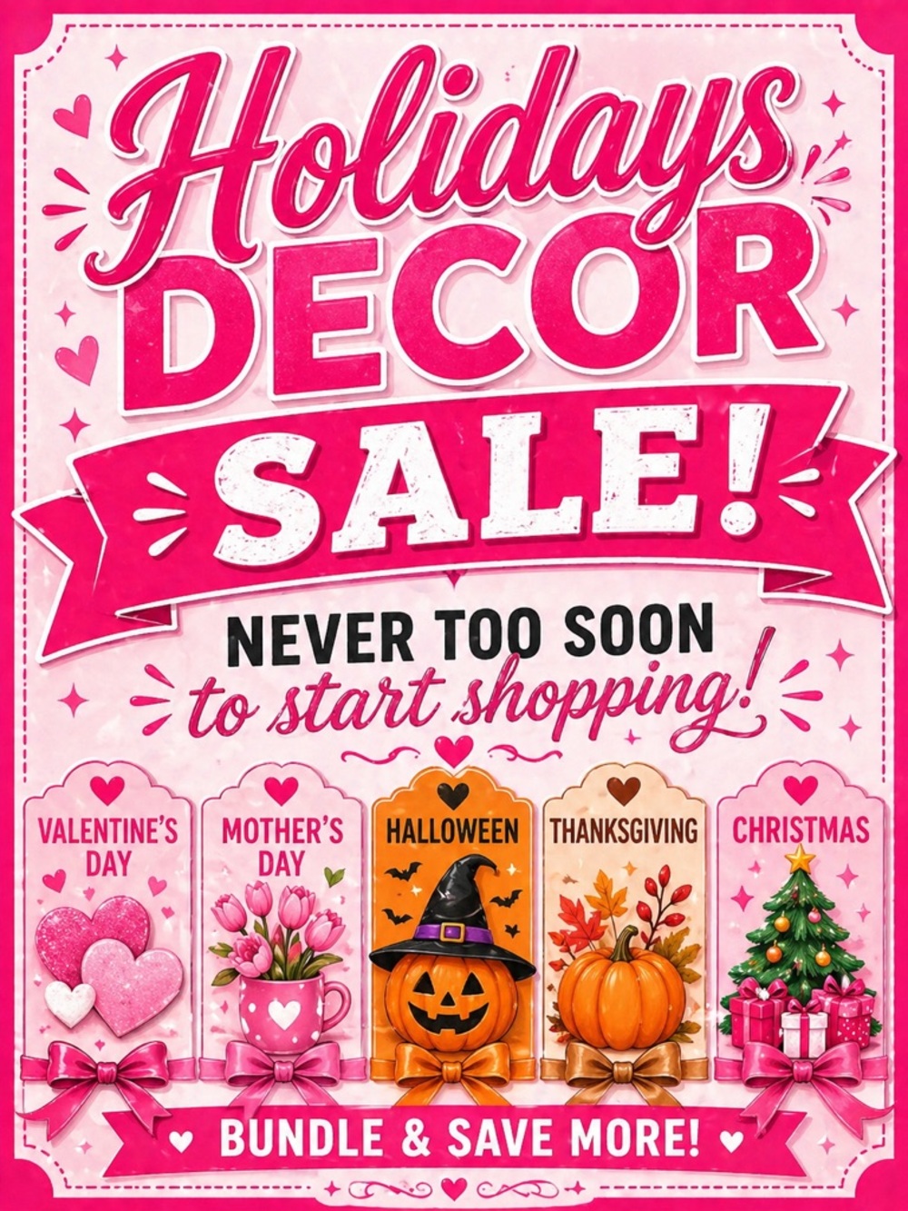Holiday Decor Sale — Pink